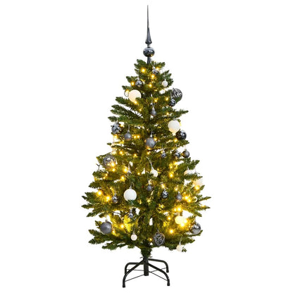 Artificial Christmas Tree 120 cm 150 LEDs Warm White Green Ø 68 x 120 cm with 150 LEDs&white/grey balls