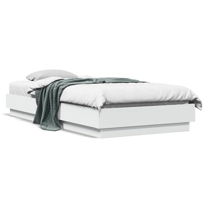 Bed Frame without Mattress Engineered Wood Length 200 cm White 100 cm