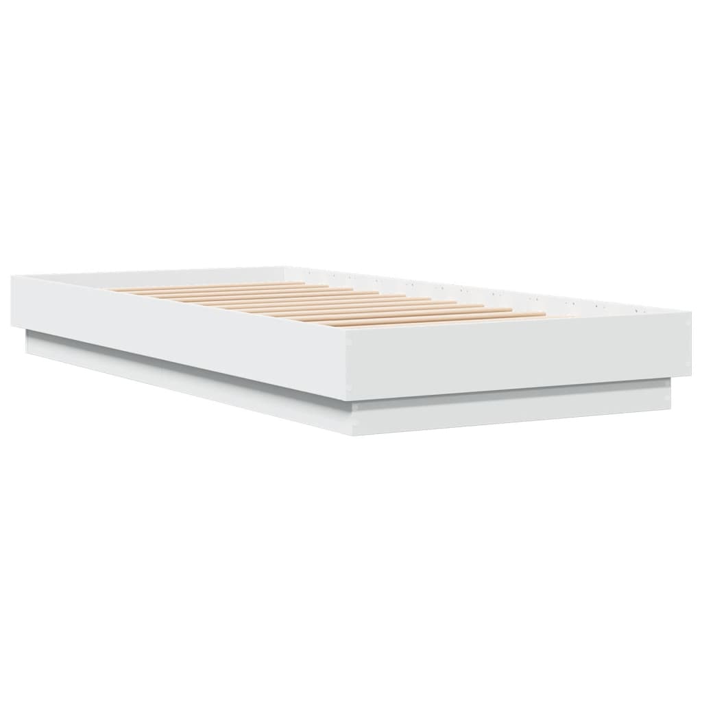 Bed Frame without Mattress Engineered Wood Length 200 cm White 100 cm