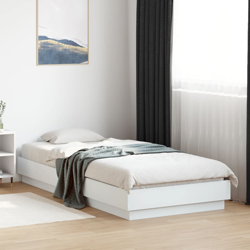 Bed Frame without Mattress Engineered Wood Length 200 cm White 100 cm