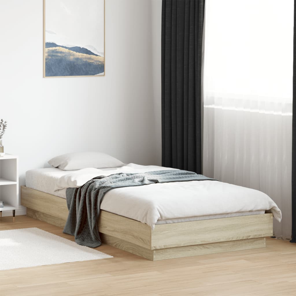 Bed Frame without Mattress Engineered Wood Length 200 cm Sonoma oak 100 cm