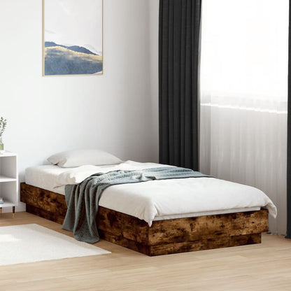 Bed Frame without Mattress Engineered Wood Length 200 cm Smoked oak 100 cm