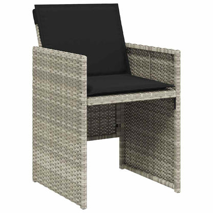 vidaXL 13 Piece Garden Dining Set with Cushions Light Grey Poly Rattan 4