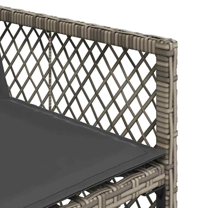 vidaXL 9 Piece Garden Dining Set with Cushions Grey Poly Rattan 6