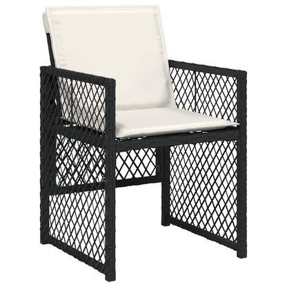 vidaXL 9 Piece Garden Dining Set with Cushions Black Poly Rattan 4