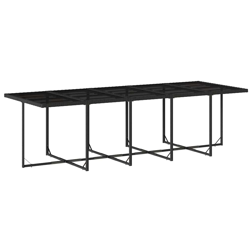 vidaXL 11 Piece Garden Dining Set with Cushions Black Poly Rattan 3