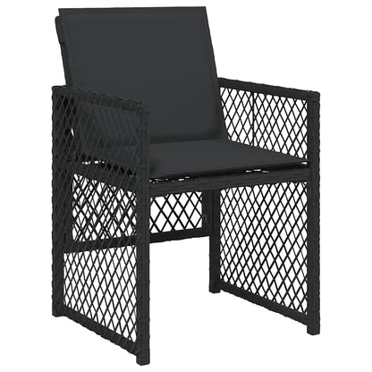 vidaXL 11 Piece Garden Dining Set with Cushions Black Poly Rattan 4