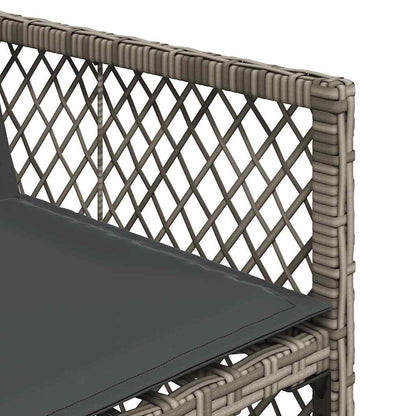 vidaXL 11 Piece Garden Dining Set with Cushions Grey Poly Rattan 6