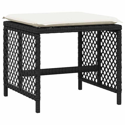vidaXL 11 Piece Garden Dining Set with Cushions Black Poly Rattan 5