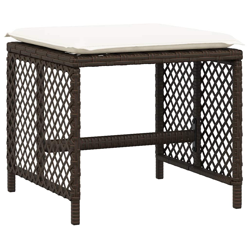 vidaXL 13 Piece Garden Dining Set with Cushions Brown Poly Rattan 5
