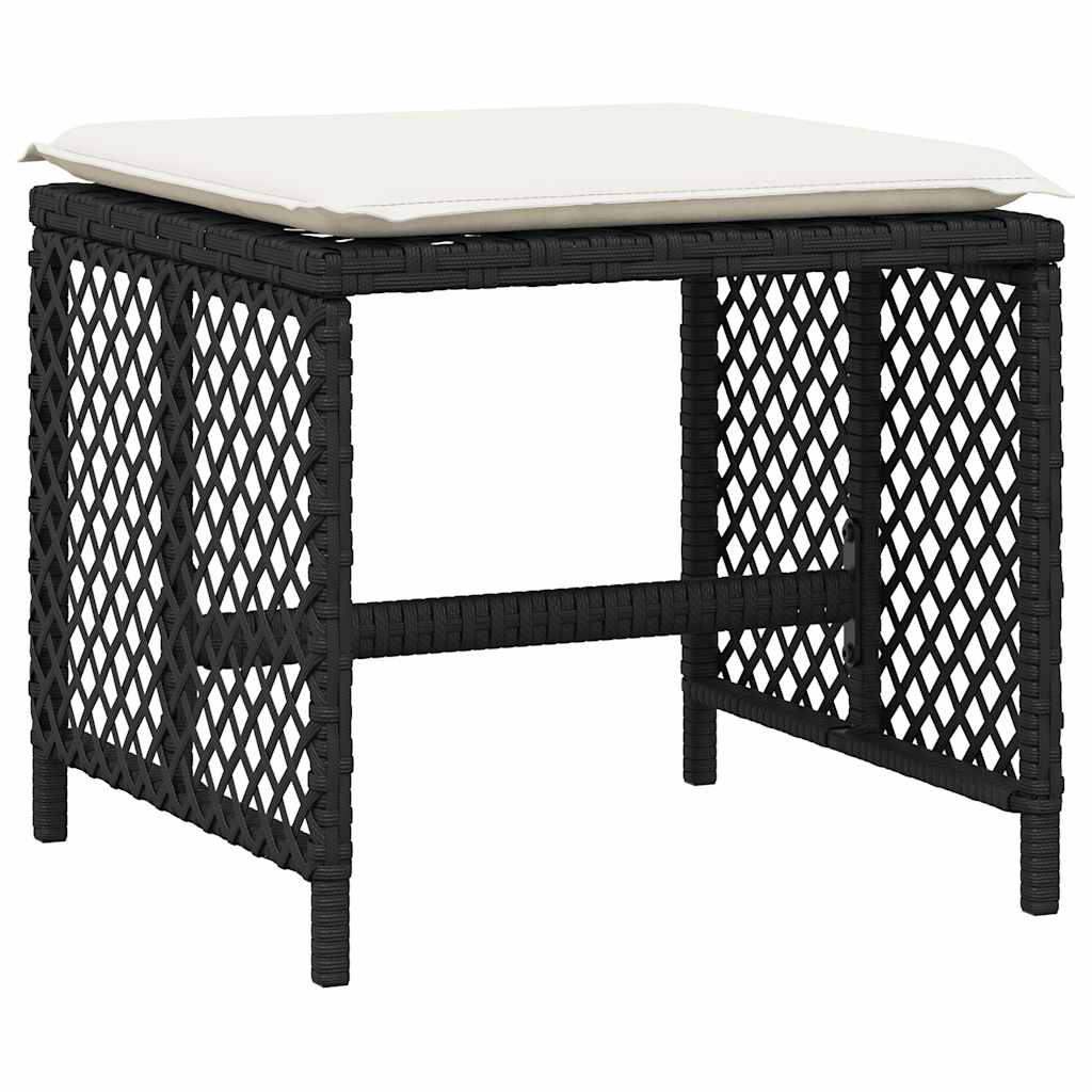 vidaXL 13 Piece Garden Dining Set with Cushions Black Poly Rattan 5
