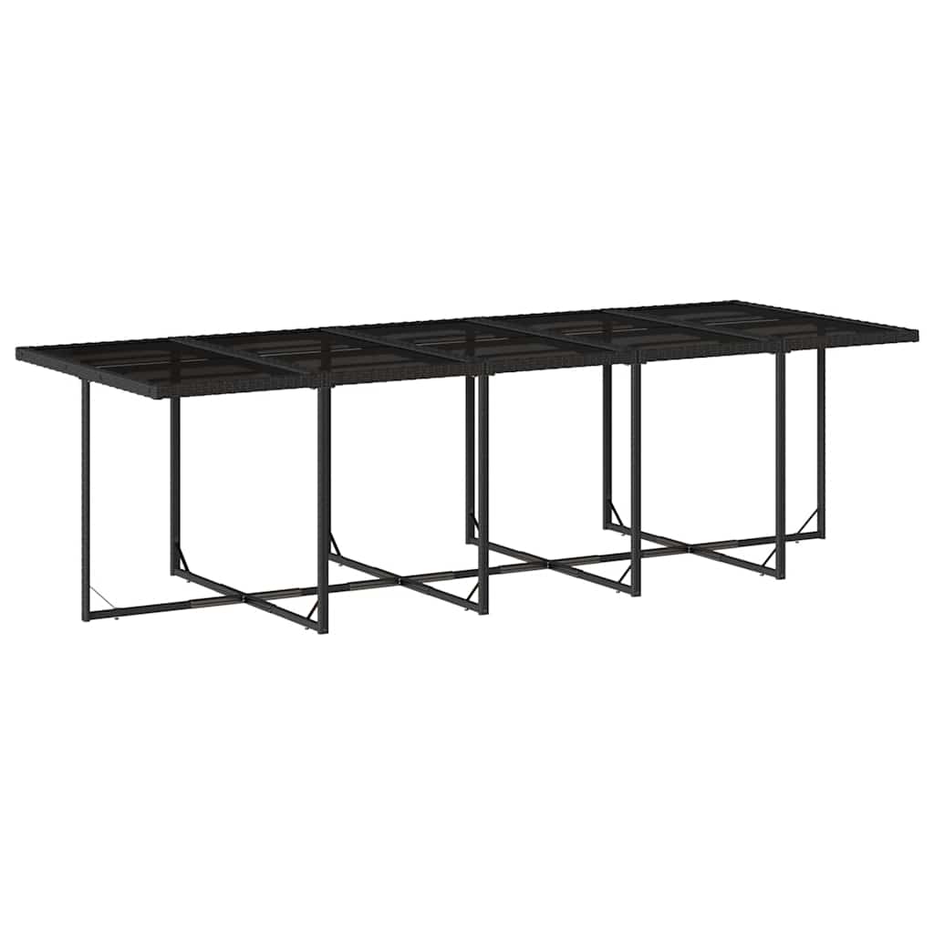 vidaXL 15 Piece Garden Dining Set with Cushions Black Poly Rattan 3