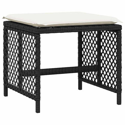 vidaXL 15 Piece Garden Dining Set with Cushions Black Poly Rattan 5