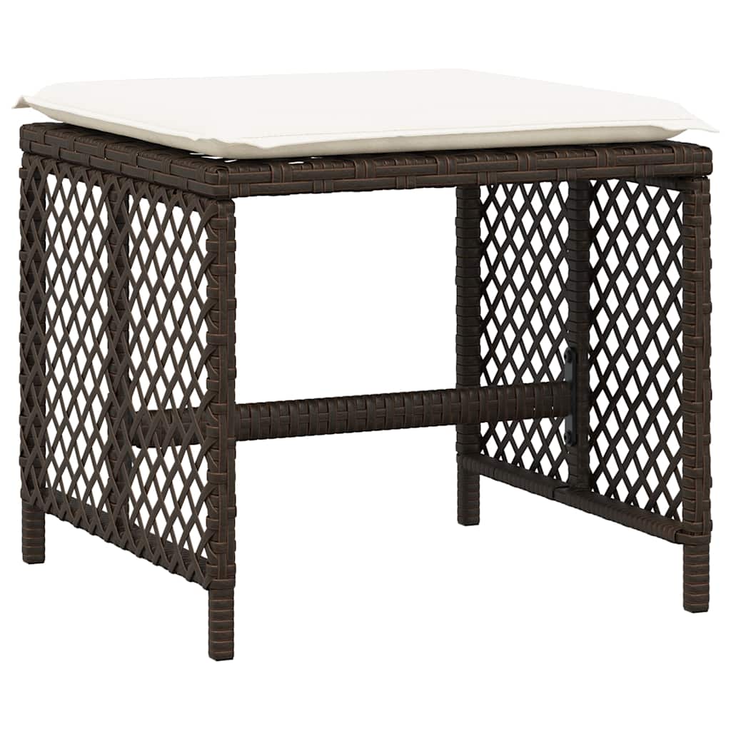 vidaXL 15 Piece Garden Dining Set with Cushions Brown Poly Rattan 5