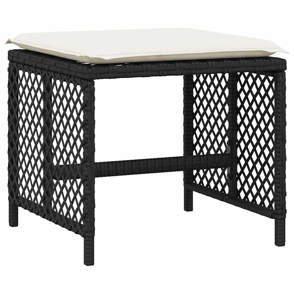 vidaXL 17 Piece Garden Dining Set with Cushions Black Poly Rattan 5