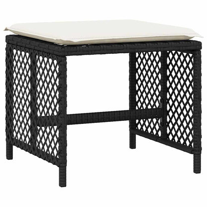 vidaXL 17 Piece Garden Dining Set with Cushions Black Poly Rattan 5