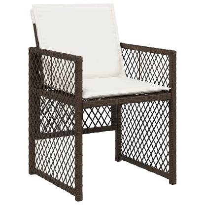 vidaXL 17 Piece Garden Dining Set with Cushions Brown Poly Rattan 4