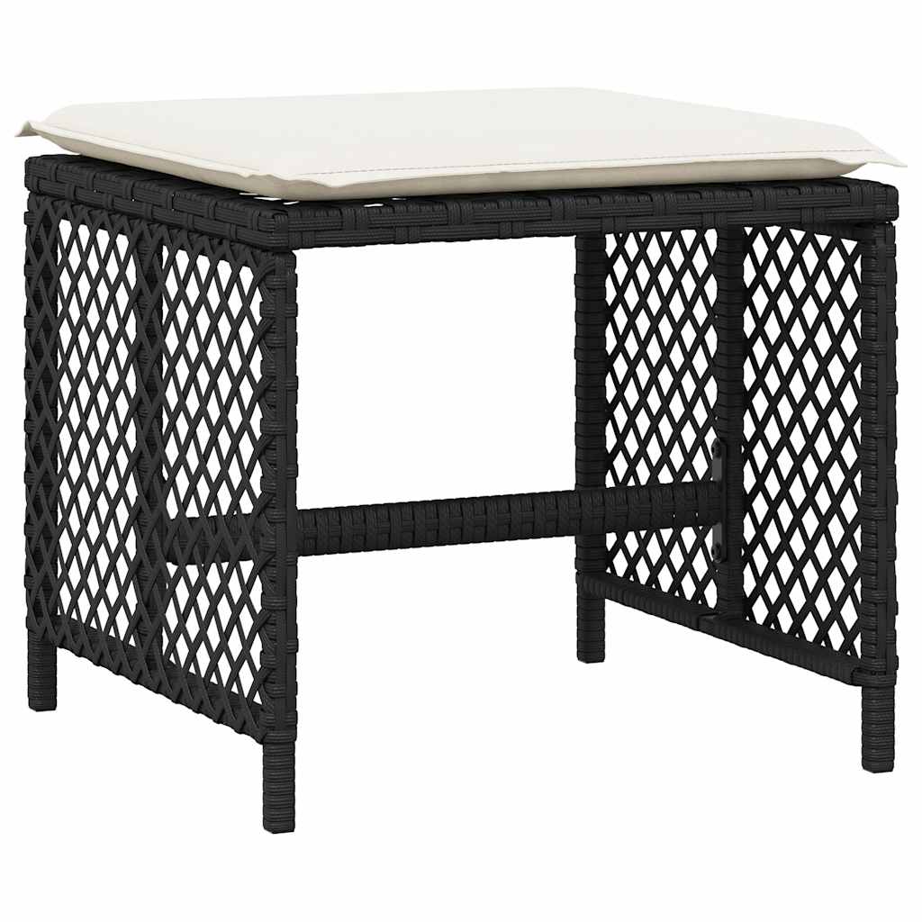 vidaXL 17 Piece Garden Dining Set with Cushions Black Poly Rattan 5