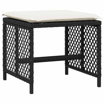 vidaXL 17 Piece Garden Dining Set with Cushions Black Poly Rattan 5