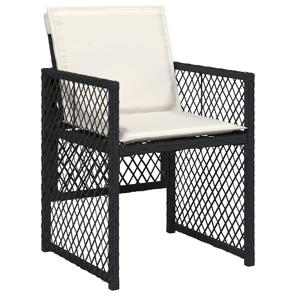 vidaXL 13 Piece Garden Dining Set with Cushions Black Poly Rattan 4