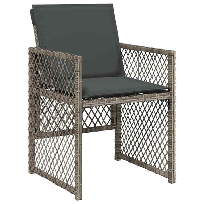 vidaXL 13 Piece Garden Dining Set with Cushions Grey Poly Rattan 4