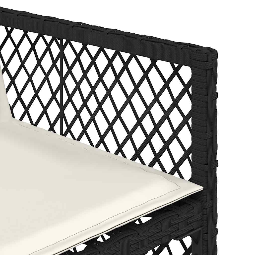 vidaXL 17 Piece Garden Dining Set with Cushions Black Poly Rattan 6