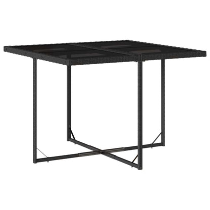 vidaXL 11 Piece Garden Dining Set with Cushions Black Poly Rattan 4
