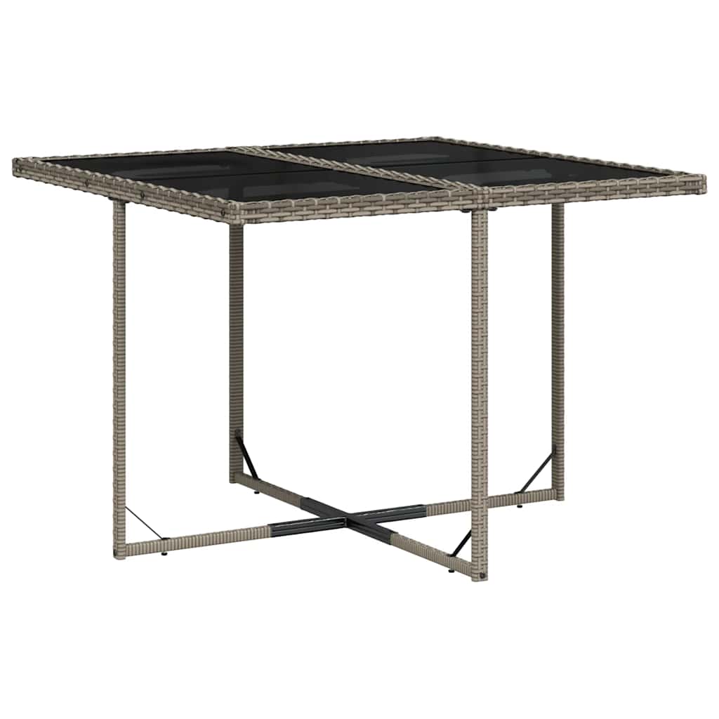 vidaXL 11 Piece Garden Dining Set with Cushions Grey Poly Rattan 4