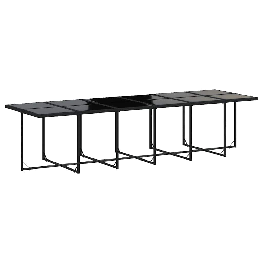 vidaXL 13 Piece Garden Dining Set with Cushions Black Poly Rattan 4