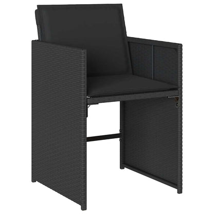 vidaXL 13 Piece Garden Dining Set with Cushions Black Poly Rattan 5