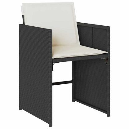vidaXL 13 Piece Garden Dining Set with Cushions Black Poly Rattan 5