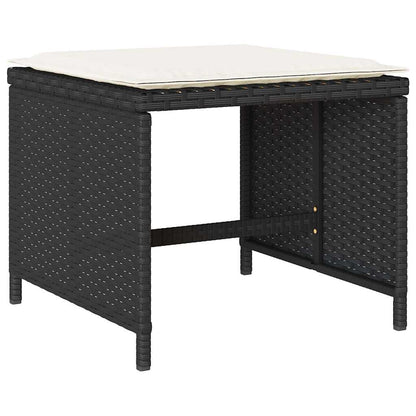 vidaXL 13 Piece Garden Dining Set with Cushions Black Poly Rattan 6
