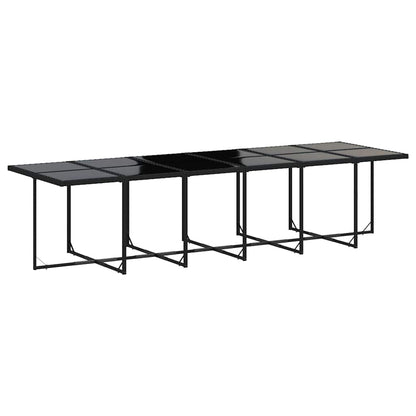 vidaXL 17 Piece Garden Dining Set with Cushions Black Poly Rattan 4