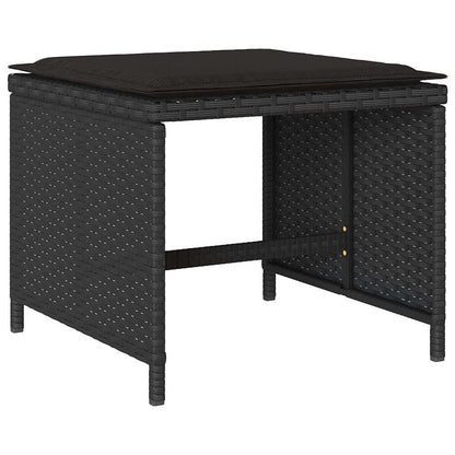 vidaXL 17 Piece Garden Dining Set with Cushions Black Poly Rattan 6