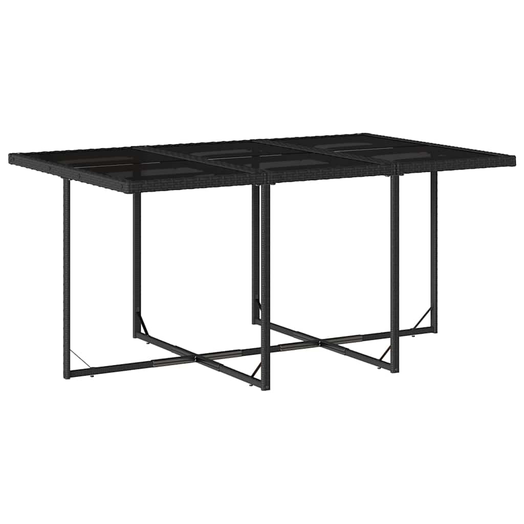 vidaXL 11 Piece Garden Dining Set with Cushions Black Poly Rattan 3