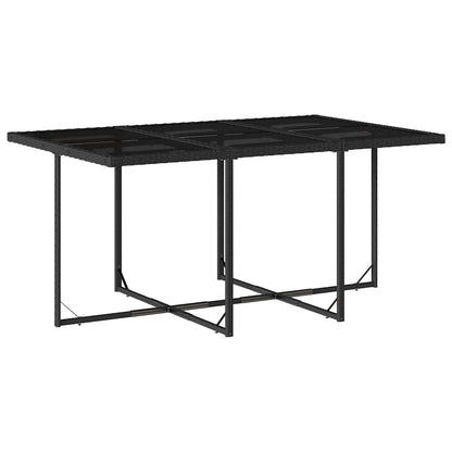 vidaXL 11 Piece Garden Dining Set with Cushions Black Poly Rattan 3