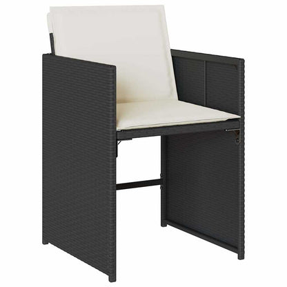 vidaXL 13 Piece Garden Dining Set with Cushions Black Poly Rattan 3