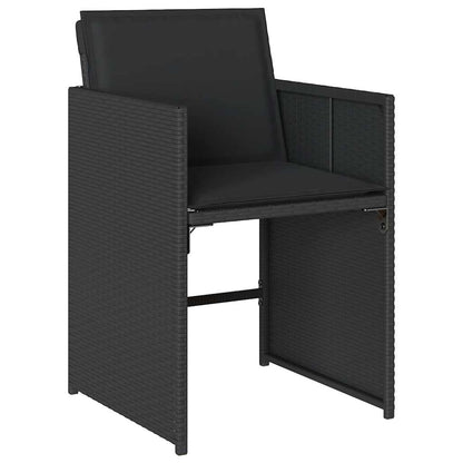 vidaXL 13 Piece Garden Dining Set with Cushions Black Poly Rattan 3