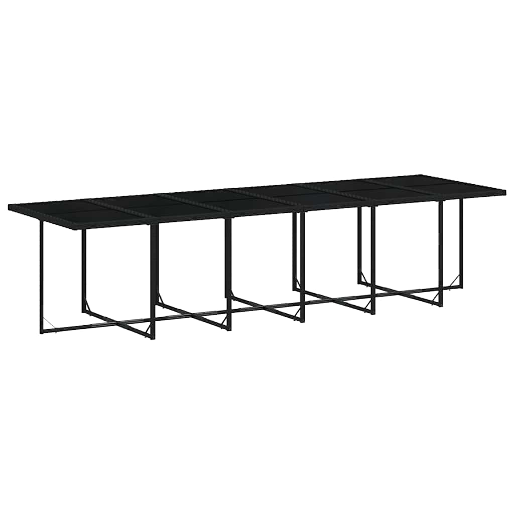 vidaXL 17 Piece Garden Dining Set with Cushions Black Poly Rattan 3