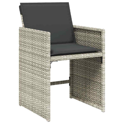vidaXL 17 Piece Garden Dining Set with Cushions Light Grey Poly Rattan 4