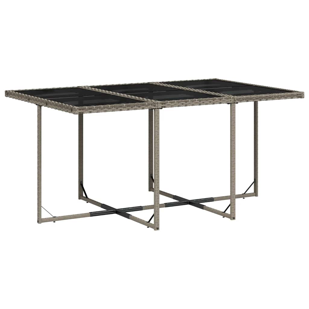 vidaXL 11 Piece Garden Dining Set with Cushions Grey Poly Rattan 4