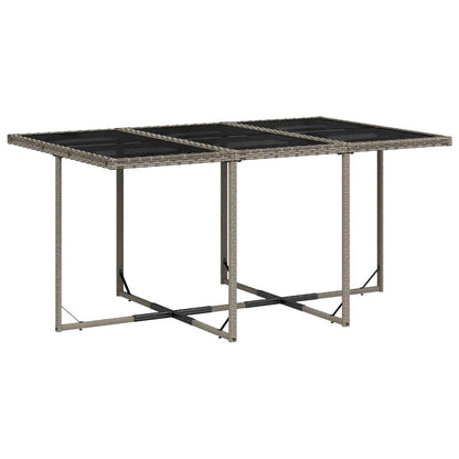 vidaXL 11 Piece Garden Dining Set with Cushions Grey Poly Rattan 4