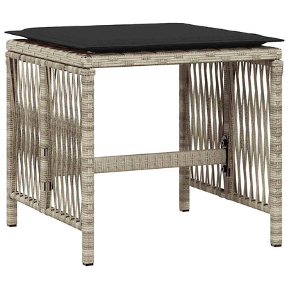 vidaXL 17 Piece Garden Dining Set with Cushions Light Grey Poly Rattan 5