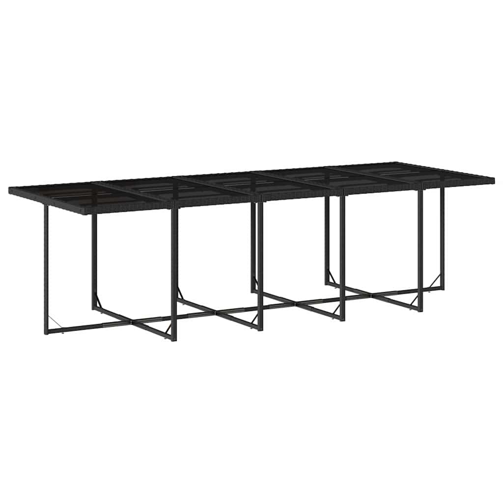 vidaXL 11 Piece Garden Dining Set with Cushions Black Poly Rattan 4