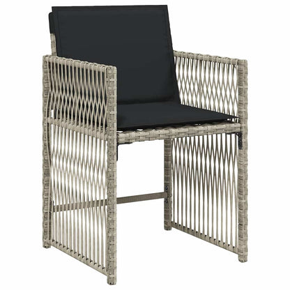 vidaXL 13 Piece Garden Dining Set with Cushions Light Grey Poly Rattan 4
