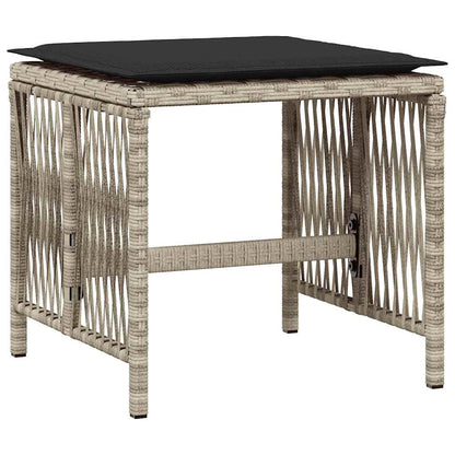 vidaXL 15 Piece Garden Dining Set with Cushions Light Grey Poly Rattan 6