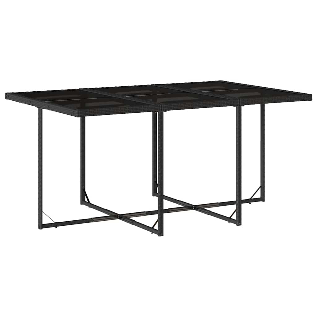 vidaXL 11 Piece Garden Dining Set with Cushions Black Poly Rattan 4