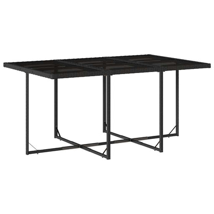 vidaXL 11 Piece Garden Dining Set with Cushions Black Poly Rattan 4