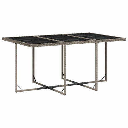 vidaXL 11 Piece Garden Dining Set with Cushions Grey Poly Rattan 4