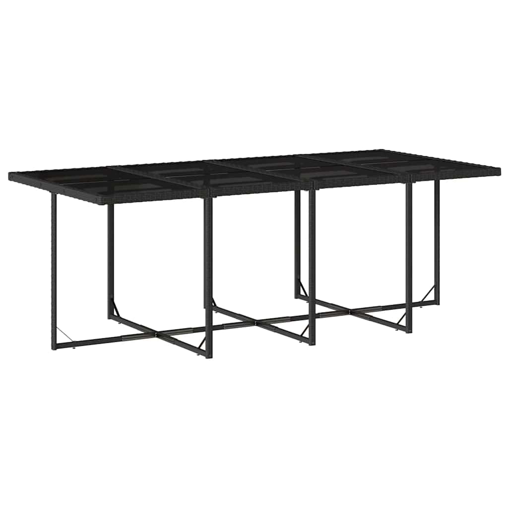 vidaXL 13 Piece Garden Dining Set with Cushions Black Poly Rattan 3